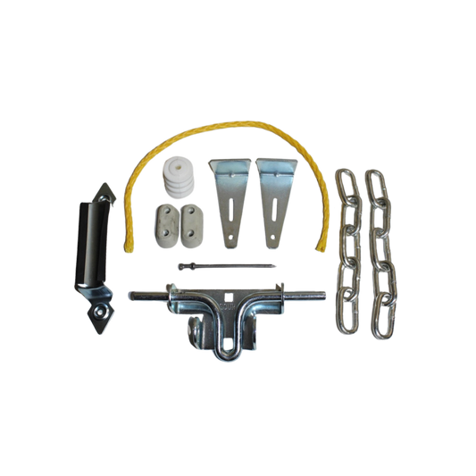 Collection of metal hardware components 