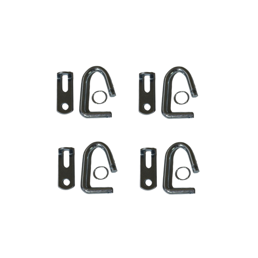 Set of 4 metal hooks in a "C" shape