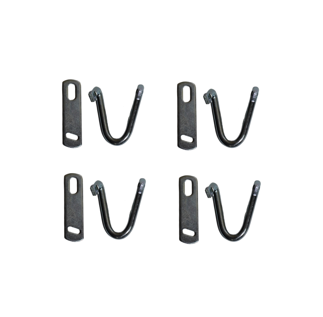 Set of 4 metal hooks in a "V" shape